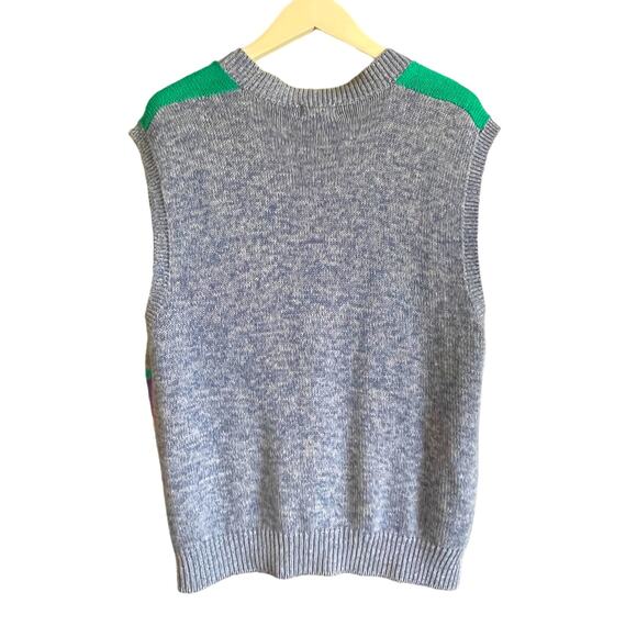 VINTAGE 90s Koret City Blues Graphic Pattern Sweater Vest Size Medium - Picture 2 of 3
